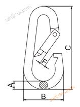 梨形弹簧钩DIN5299B标注