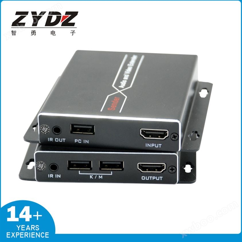智勇4K高清HDMI KVM单网线延长器网络传输 70米带键鼠会议